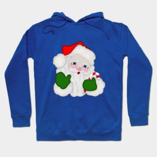 Vintage Waving Santa With Candy Cane Hoodie